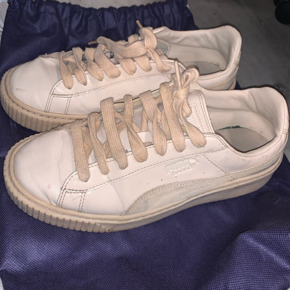 Puma platform sneakers in nude
